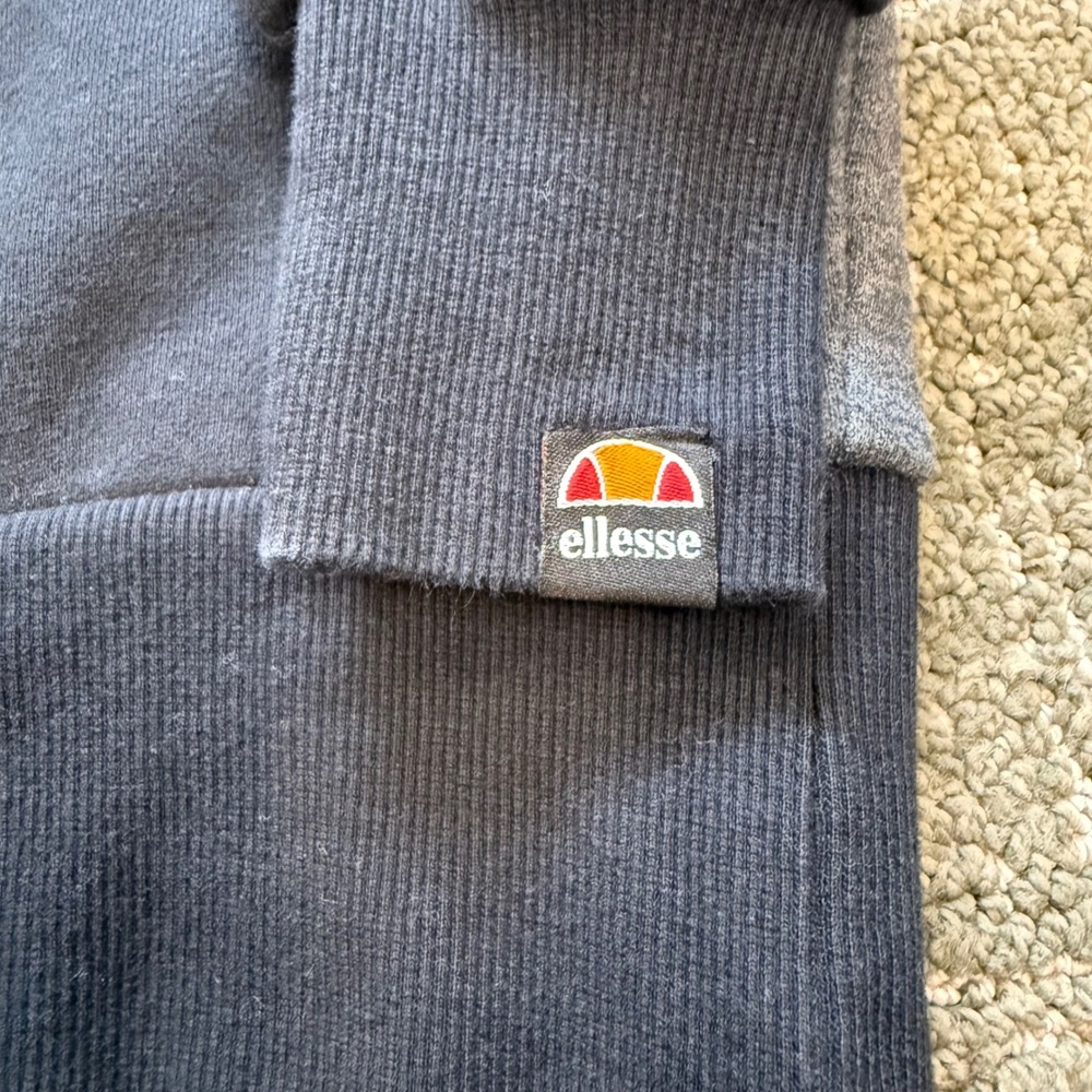 Ellesse Hoodie Gray Black Raglan Sleeve Logo Pullover Casual Athleisure Size S - Picture 2 of 6